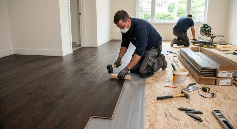 Dark Wood Floor Installation in Vero Beach, FL